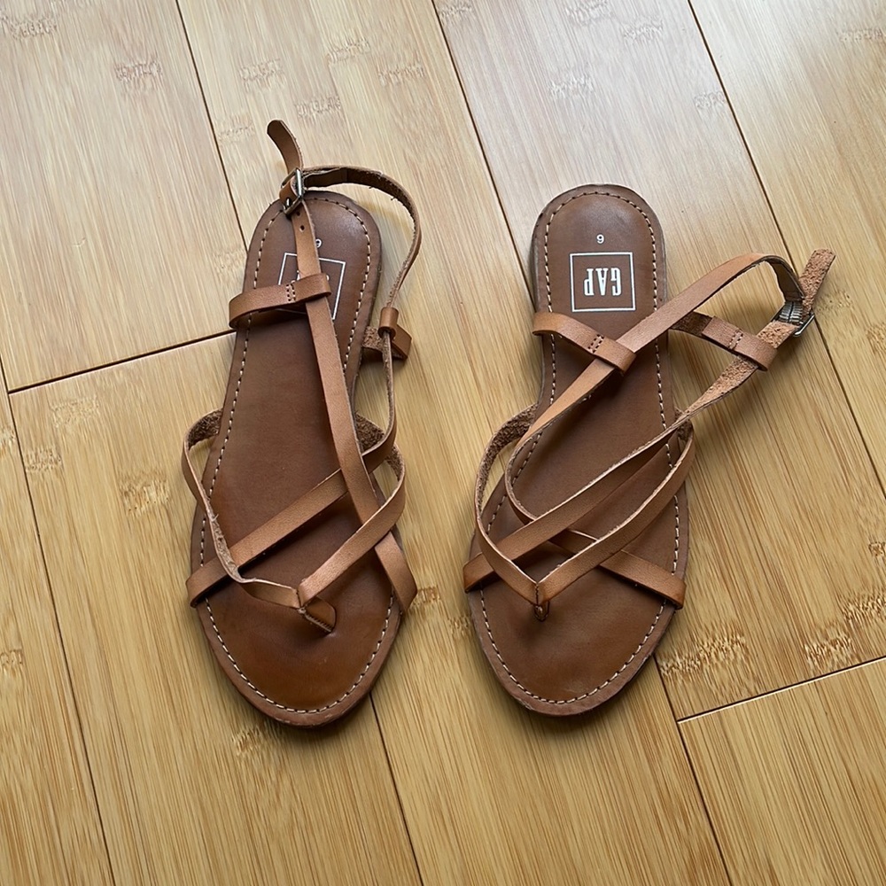 Brand new, never worn, Gap leather fisherman flat sandals.  Size 6